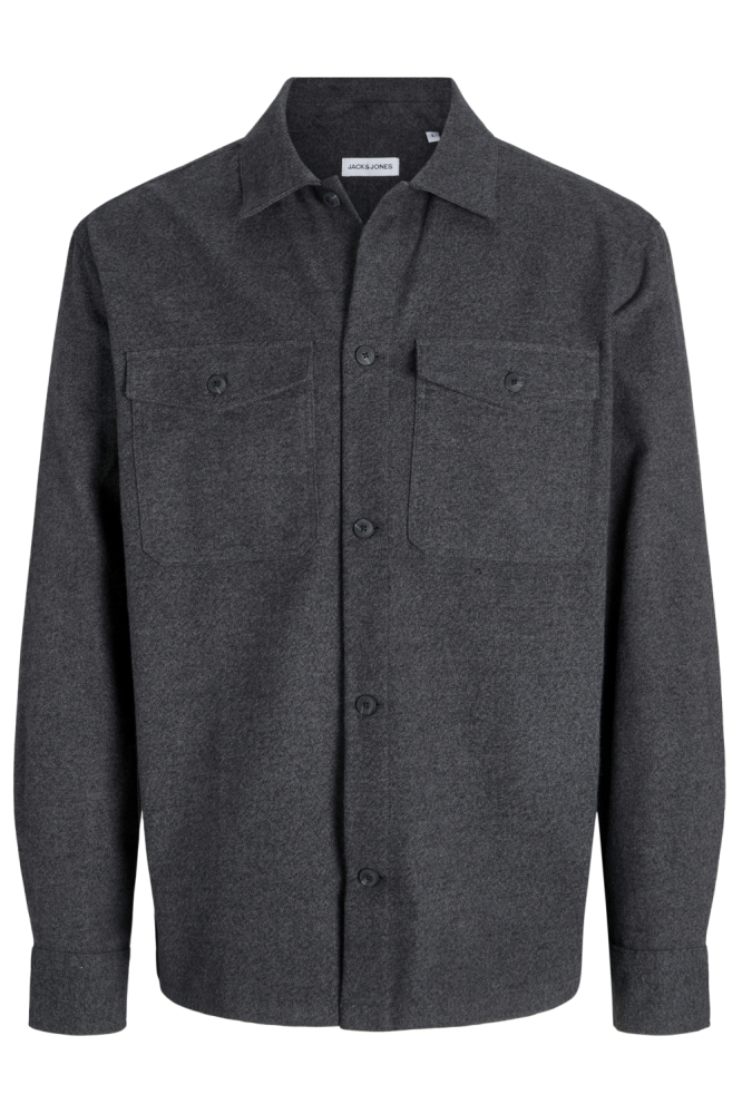 JJEPERFECT MELANGE OVERSHIRT LS SN 12278822 DARK GREY MELANGE